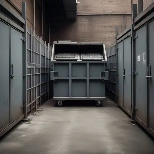 Metal Doors and Fencing dumpster pad